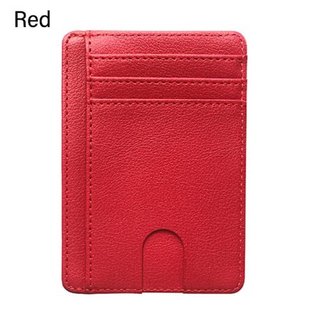 Läderplånbok RFID Blockering RÖD - high quality