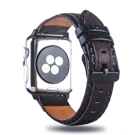 Apple Watch Series 4 44mm erstatnings urrem i kolæder med farver - Brun/Sort