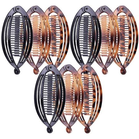 9 st hårkammarclips Bananklipp Hårklämmor Lockigt Hårtillbehör för Kvinnor Blandade Färger 14x6cm Assorted Color 14x6cm