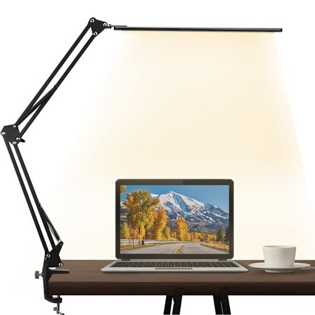 Meget Justerbar Kontorlampe, Varmeafledning i Aluminium, Energibesparende LED-Skrivebordslampe til Dit Hjemmekontor, Håndværk og Designbehov