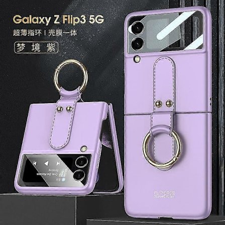 Passer for Samsung Galaxy Z Flip3 Mobiltelefon Deksel Ultratynn Ring Spenne Sammenleggbar Mobiltelefon Beskyttelsesdeksel