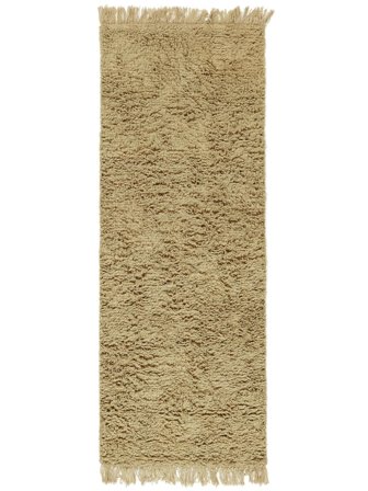 Klein Hallinge Teppich - Olivegrün 80X250 Wolle, Im Rustikalen Stil