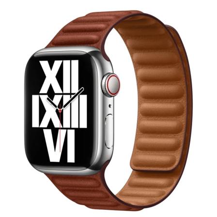 Läderrem för Apple Watch Band 45mm 41mm 44mm 40mm Original Magnetic Loop Link Armband iWatch Ultar2 49mm 9 8 7 6 SE 3 42mm Umber