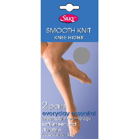 Silky Womens/Ladies Smooth Knit Knästrumpor (2 par) En Storlek (