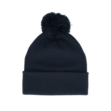 Beechfield - Blu pom Beanie - French Navy Pom Blank Beanie @ Hatstore