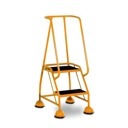 Mobile steps, anti-slip, 2 treads, H 508 mm, yellow
