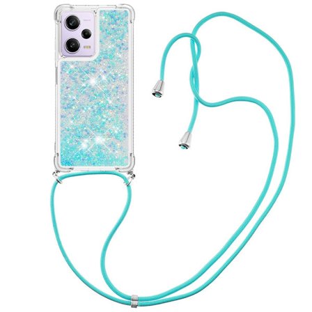 SKALO Xiaomi Redmi Note 12 Pro 5G Kvicksand Glitter Mobilhalsband - Turkos