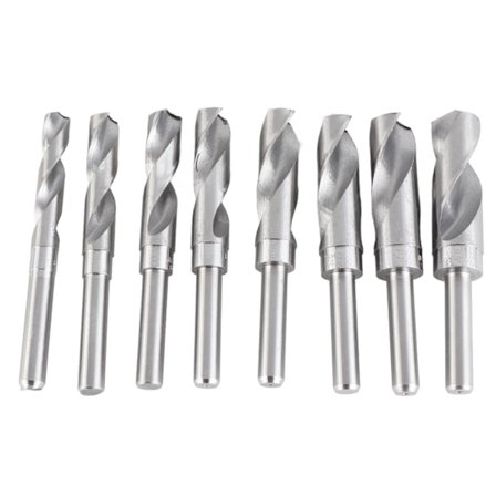 8 stk. hvite høykvalitets karbonstål spiralbor sett stort varmebehandlet industrielt