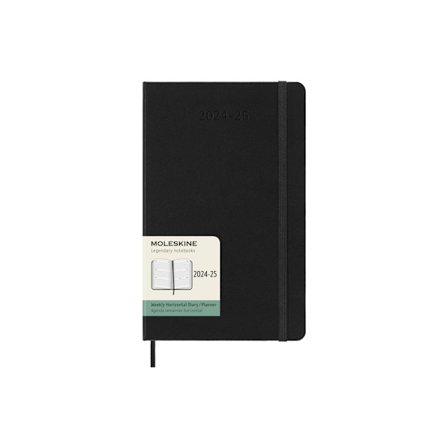 Moleskine 2025 18-Month Weekly Horizontal Large Hardcover Notebook: Black