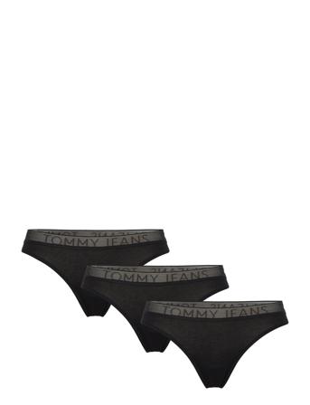 3P Thong Stringtruse Undertøy Svart Tommy Hilfiger*Betinget Tilbud