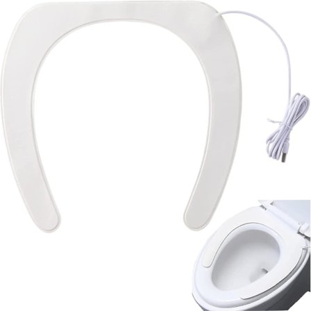 Puuduta WC-istuimen lämmitin, lämmitetty WC-istuin pitkänomainen, pehmeä ja lämmin paksu pehmustettu WC-istuimen kannet, silikoninen WC-istuimen kansi