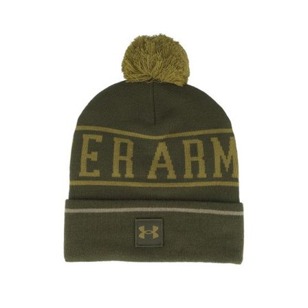 Under Armour - Grön pom Beanie - M Halftime Beanie Expedition Green Pom @ Hatstore