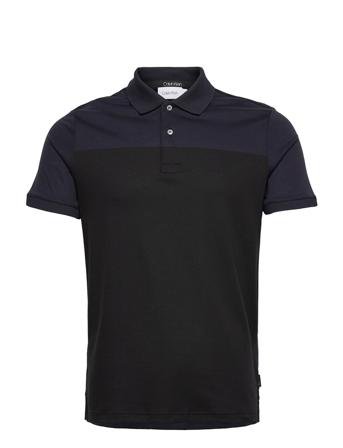Color Block Interlock Slim Polo Black Calvin Klein