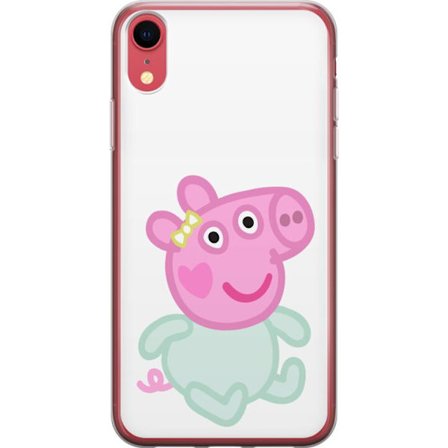 Yhteensopiva Puhelinkuori Apple iPhone XR Peppa Pig vauvahahmo pastelliväreissä, suloinen piirretty lasten kuvitus pehmeällä minimalistisella tyyl