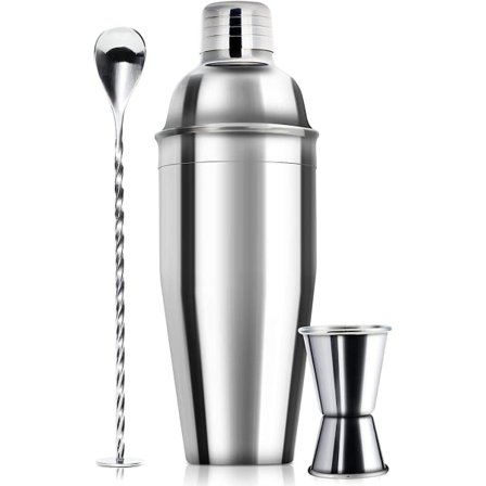 24 oz Cocktail Shaker Bar Set - Professionel Margarita Mixer Drink Shaker og Mål Jigger & Blandingsske Sæt