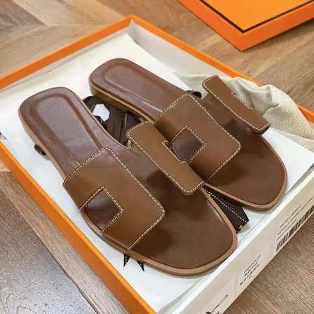 Sexy sandaler dame strandtøfler Klassiske flate lær tøfler dame 1