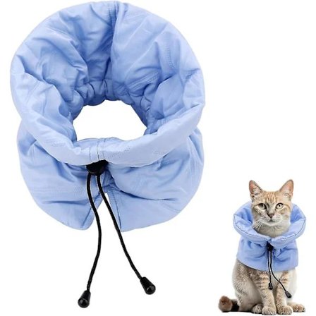 Restitusjonskrage for katter, myk justerbar kattekrage, beskyttelseskrage for kattens hals etter operasjon for katter kattunger, forhindrer slikking 