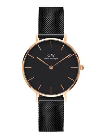Daniel Wellington Petite 36 Ashfield Rg Black - Black - 36 mm