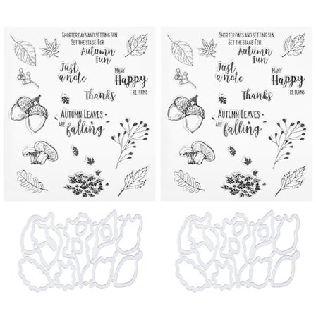 2 sett gjennomsiktige TPR-stempler for kortdekor, preging, skrapbooking, album, DIY-utstyr