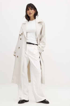 NA-KD Trench oversize - Trenchcoats - Beige - EU 40