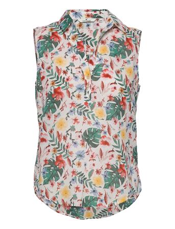 Printed Blouse Top White Tom Tailor