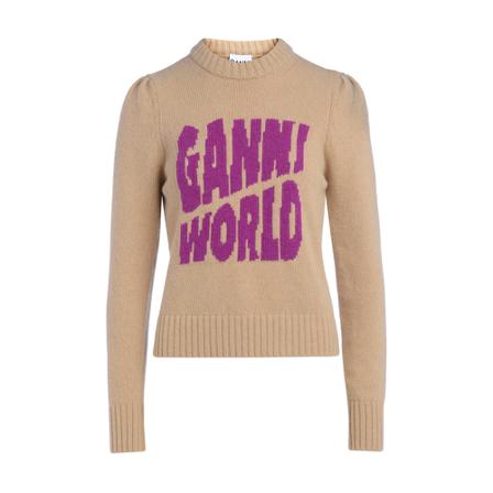 Ganni, Knitwear Beige, Dames, Maat:M