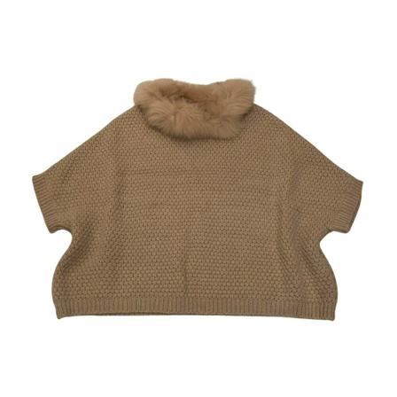 By Baunbaek, Jeanne Poncho with raccoon 30252/30727 Brązowy, Kobieta, Rozmiar: ONE Size