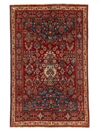Qashqai Fine Rug Hand Knotted 150X235 Black/Dark Red