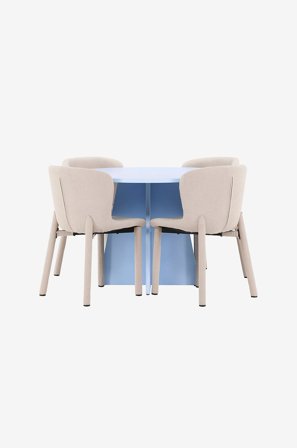 Venture Home - Spisebord Bootcut med Astoria-stol - Beige - Spisegruppe 4 personer - Fra Homeroom