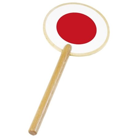 Röd och grön signalstav i trä - GOKI - T-leksak - L=38,5cm, Ø16cm