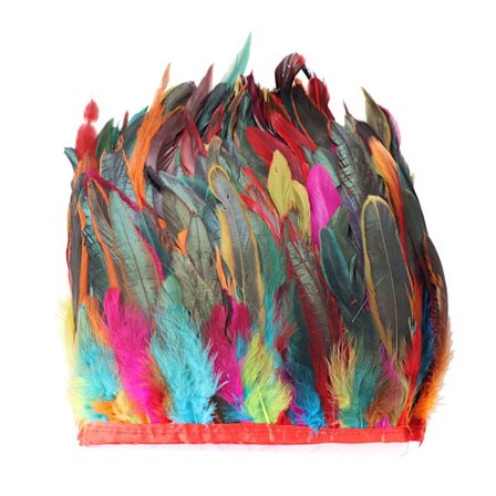 Naturlig Hane Fjer Kant Trim 1 Yard Syning Fjer Håndværk Dekorationer til DIY Tøj Tilbehør Håndværk Fjer