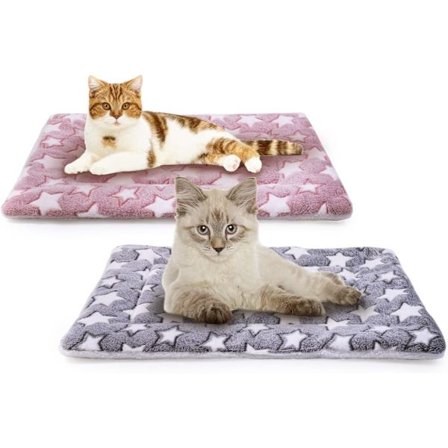 2 stk Hundebur Sengemadras, Fleece Kæledyrspude Sengemåtte, Vaskbar Kattepude til Lille Hund Kat Hvalp