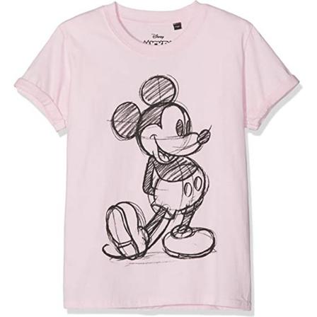 Disney Girls Mickey Mouse Sketch T-shirt 7-8 År Ljusrosa