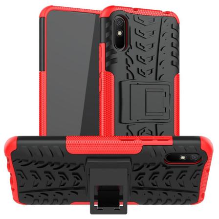 Xiaomi Redmi 9a - Stöttåligt Skal Med Stöd - Röd Red Röd