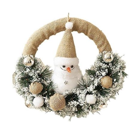 Joulukoriste Rottinkikranssi Kangasnukella Käsintehty Joulukoriste Tarvikkeet Seinälle Ripustettava