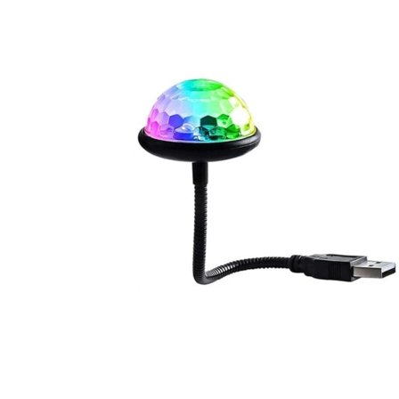 USB Mini Disco Bal Ljus RGB Flerfärgad Bil Atmosfär Sovrum Dekorationer Strobe Magic Lampa