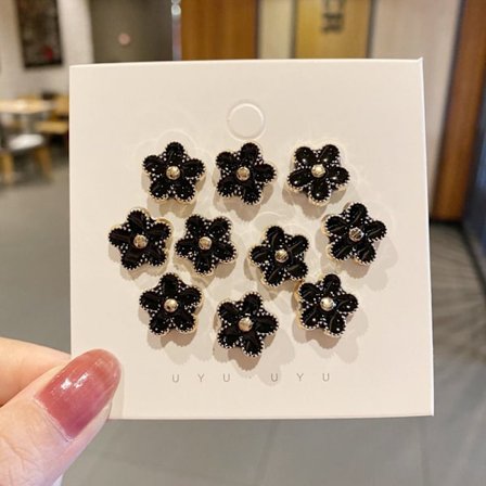 Knapp Brosch Pearl Rhinestone Button 06 06