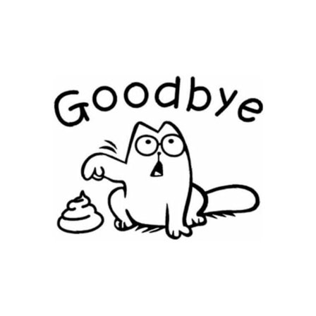 Väggklistermärke Toalett "Goodbye" Toalett Katt Klistermärken för Tvätt Badrumsdekor Toalettsits