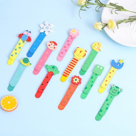 12 kpl Värikkäitä Piirrettyjä Puu Kirjanmerkkejä Piirretty Kirjanmerkki Viivotin Ihastuttava ja Luova Lasten Kirjanmerkkejä Hauskoja Puu Lahjoja 