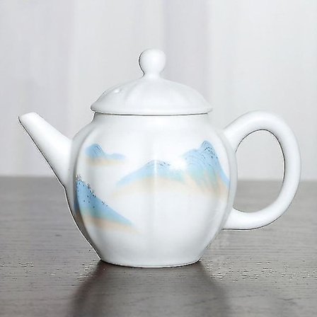 Vit Keramik Fårfett Jade Tekanna Enstaka Krukor Handgjorda