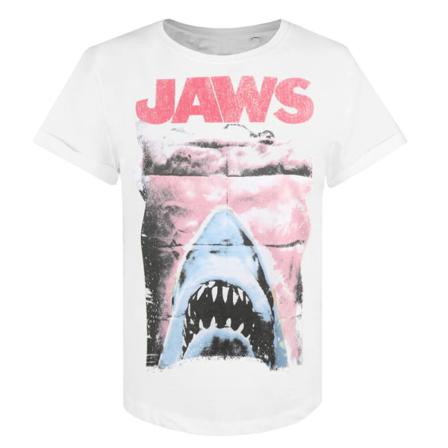 Jaws Dam/dam Poster T-shirt M Vit/röd/blå