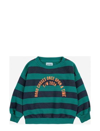 Bobo Circle Stripes Sweatshirt Tops Sweat-shirts & Hoodies Sweat-shirts Green Bobo Choses