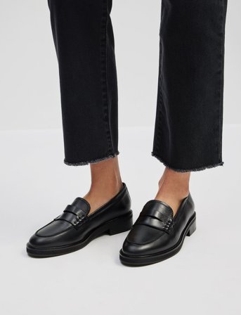 Malina Leona Leather Loafers - Black - 40