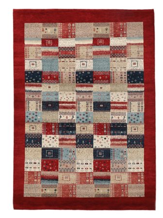 Gabbeh Loribaft Rug 171X242 Dark Red/Brown Wool, India