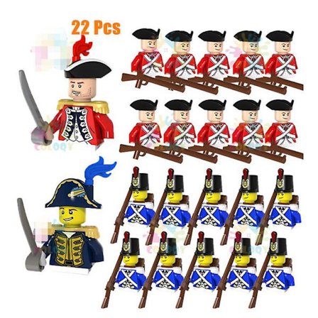 WW2 Military Imperial Navy Soldier Building Blocks Red Blue Numbers Bricks Educational Toys