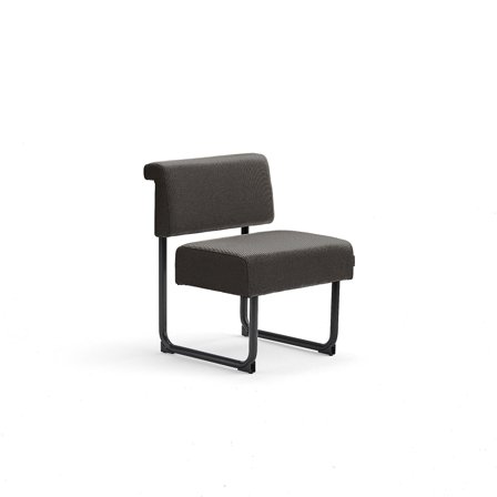 Sofa START, 600 mm, Textilbezug dunkelbraun/schwarz