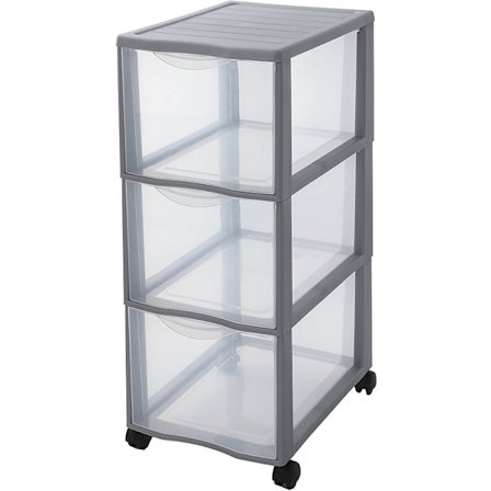 Orgamix Tower Wheeled Shelving Unit med 3 lådor