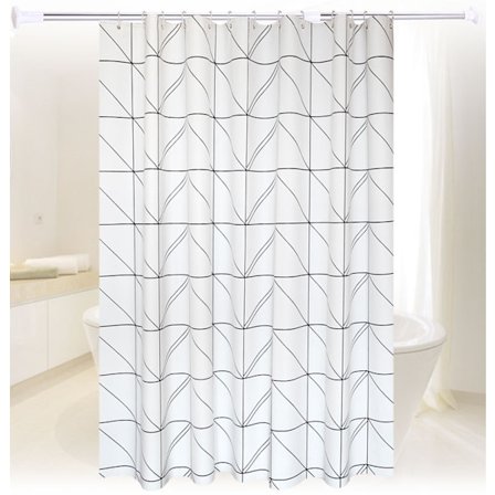 1 x Nordisk vit triangel duschdraperi linje badrum duschdraperi partition dörr gardin (71*71")