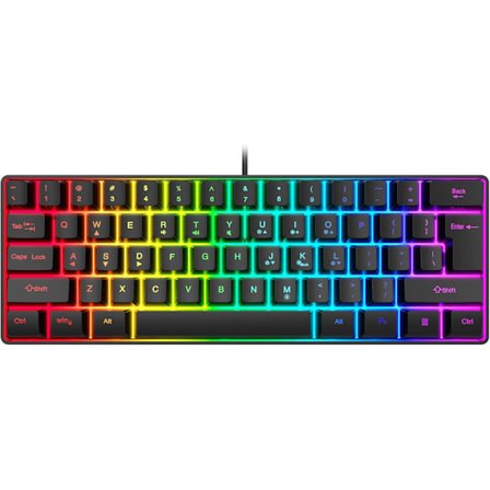 60% Trådbundet Gamingtangentbord, RGB-bakgrundsbelyst Ultrakompakt Mini-tangentbord, Vattentätt Mini Kompakt 61-tangenters Tangentbord för PC/Mac-