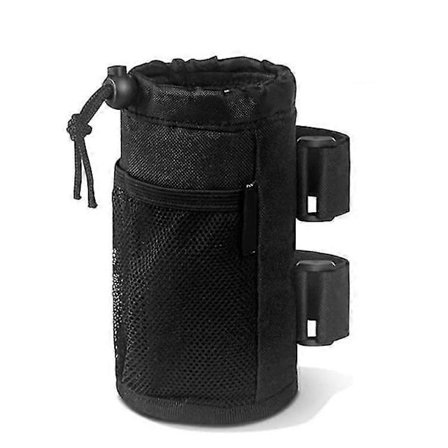 Kopholder til Rollator-Kørestol Kopholder, Universal Drikkeholder, Vandflaskeholder med Netlommer, Sort -T